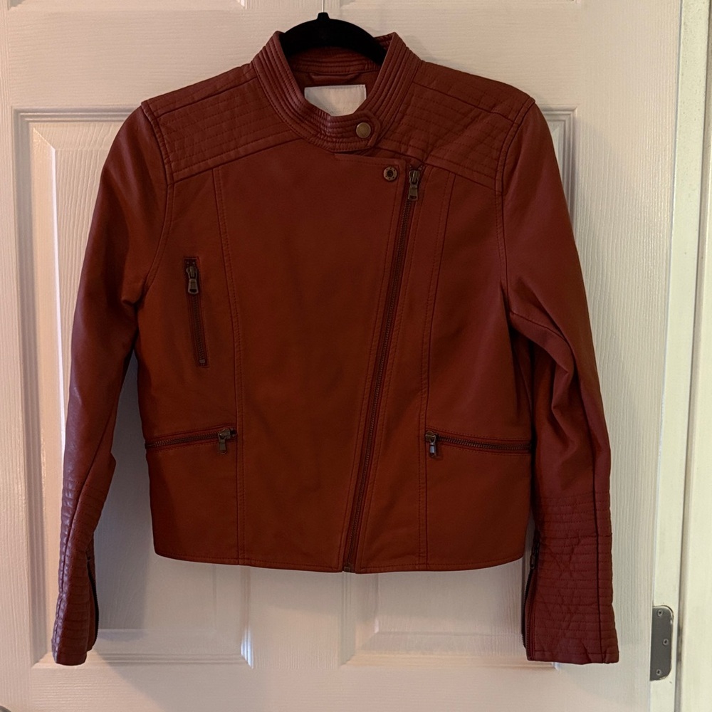 Anthropologie Small Petite faux leather jacket